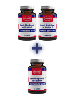 DEMİR BİSGLİSİNAT VE VİTAMİN C  2 ALANA 1 BEDAVA
