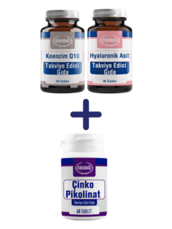 KOENZİM Q10, HYALURONİK ASİT TABLET ALANA ÇİNKO PİKOLİNAT TABLET HEDİYE