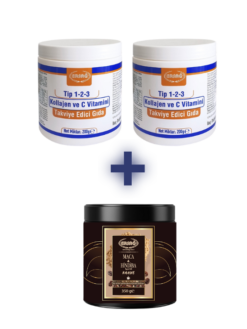 2 ADET TİP 1-2-3 KOLLAJEN VE C VİTAMİNİ ALANA MACA HİNDİBA İÇERİKLİ KAHVE TOZ 350 GR HEDİYE