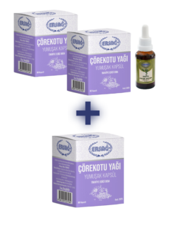 2 ADET ÇÖREKOTU YAĞI (JEL KAPSÜL), 1 ADET ZEYTİN YAPRAĞI EKSTRAKTI ALANA 1 ADET  ÇÖREKOTU YAĞI (JEL KAPSÜL) HEDİYE