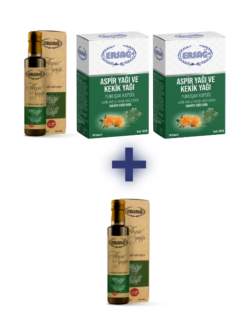 2 ADET ASPİR YAĞI VE KEKİK YAĞI KAPSÜL, 1 ADET ASPİR YAĞI 250 ML ALANA ASPİR YAĞI 250 ML HEDİYE