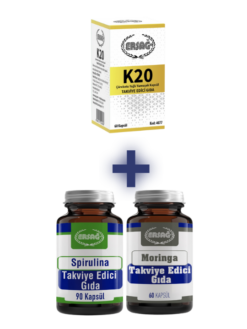 K20 TAKVİYE EDİCİ GIDA ALANA MORİNGA VE SPİRULİNA HEDİYE
