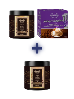 MACA HİNDİBA İÇERİKLİ KAHVE TOZ 350 GR VE KOLLAJENLİ KAHVE ALANA MACA HİNDİBA İÇERİKLİ KAHVE TOZ 350 GR HEDİYE