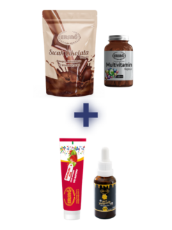 SICAK ÇİKOLATA 250 GR, MULTİVİTAMİN KAPSÜL ALANA ÇİLEKLİ DİŞ MACUNU 75 ML VE SIVI PROPOLİS 30 ML HEDİYE
