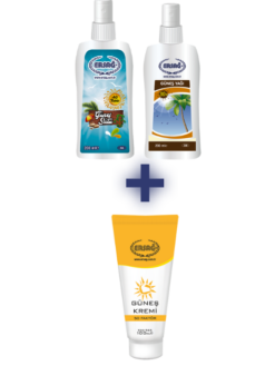 GÜNEŞ SÜTÜ 200 ML. GÜNEŞ YAĞI 200 ML ALANA GÜNEŞ KREMİ 50 FAKTÖRLÜ 100 ML HEDİYE